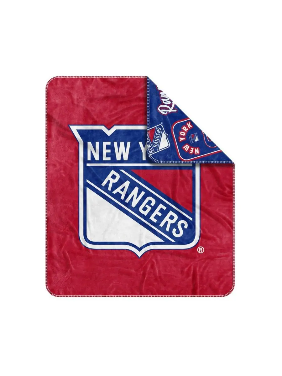 Плед Dream Weave с символикой New York Rangers, 50 x 60 дюймов Logo Brands — изображение 2 из 3, королевский