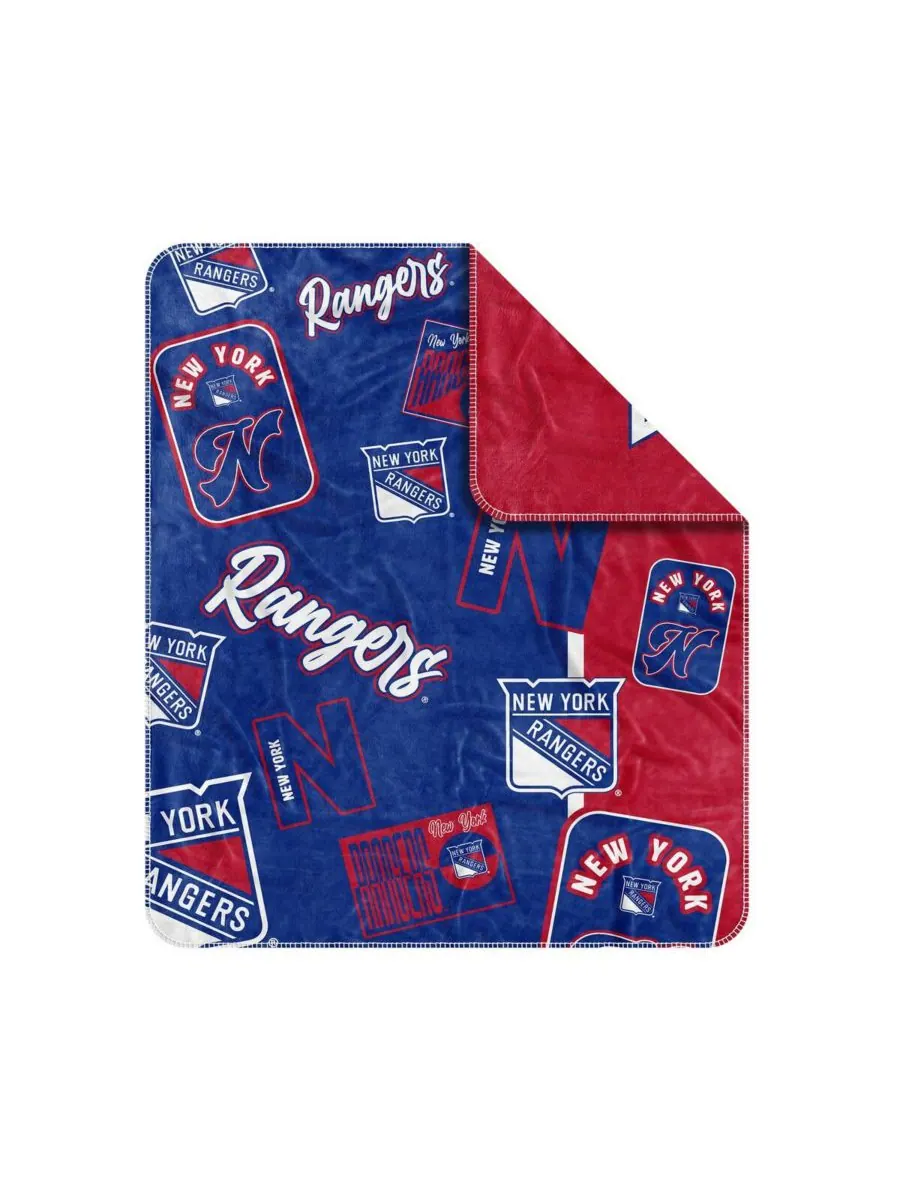 Плед Dream Weave с символикой New York Rangers, 50 x 60 дюймов Logo Brands — изображение 3 из 3, королевский