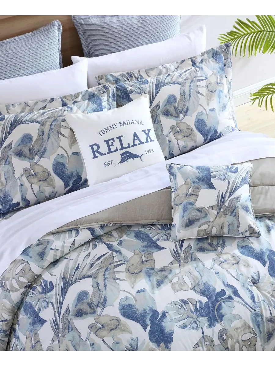 Комплект постельного белья Raw Coast из 5 предметов, размер Queen Tommy Bahama Home — изображение 2 из 6, синий