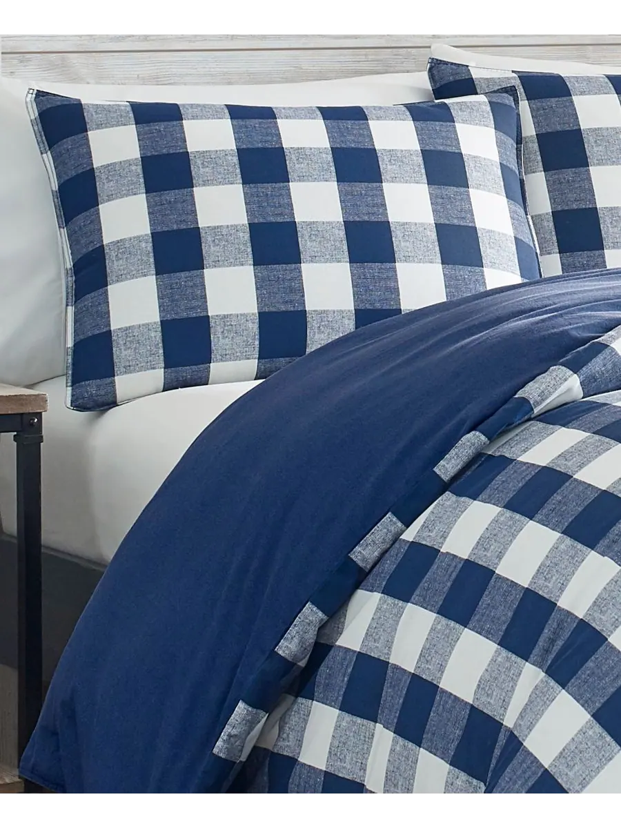 Комплект постельного белья lakehouse plaid из 3 предметов, размер king Eddie Bauer — изображение 4 из 5, синий