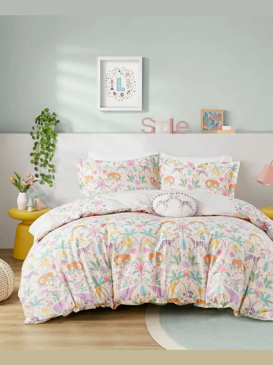 Комплект постельного белья Intelligent Design Lulu Floral, двусторонний, 4 предмета, размер