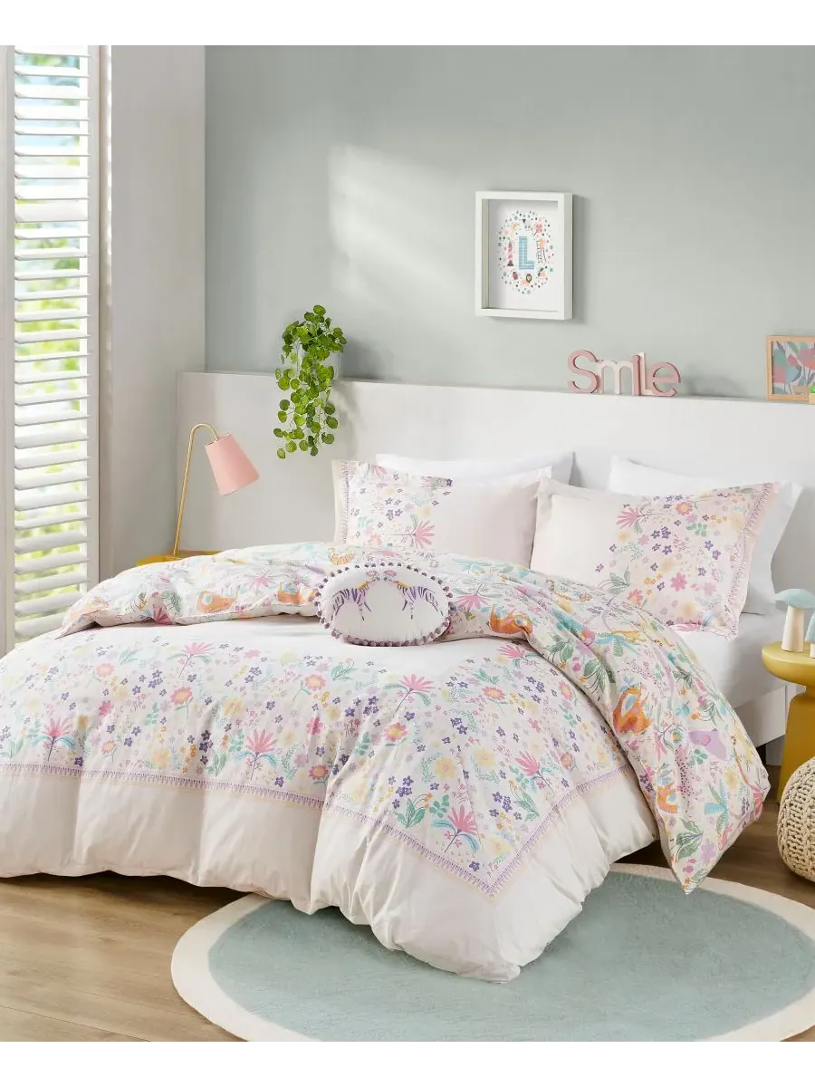 Комплект постельного белья Intelligent Design Lulu Floral, двусторонний, 4 предмета, размер — изображение 4 из 9, фиолетовый