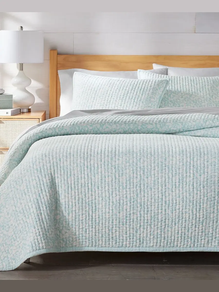 Комплект стеганых покрывал Leaf Silhouette Blue, King, 269 см x 234 см, хлопок Charter Club