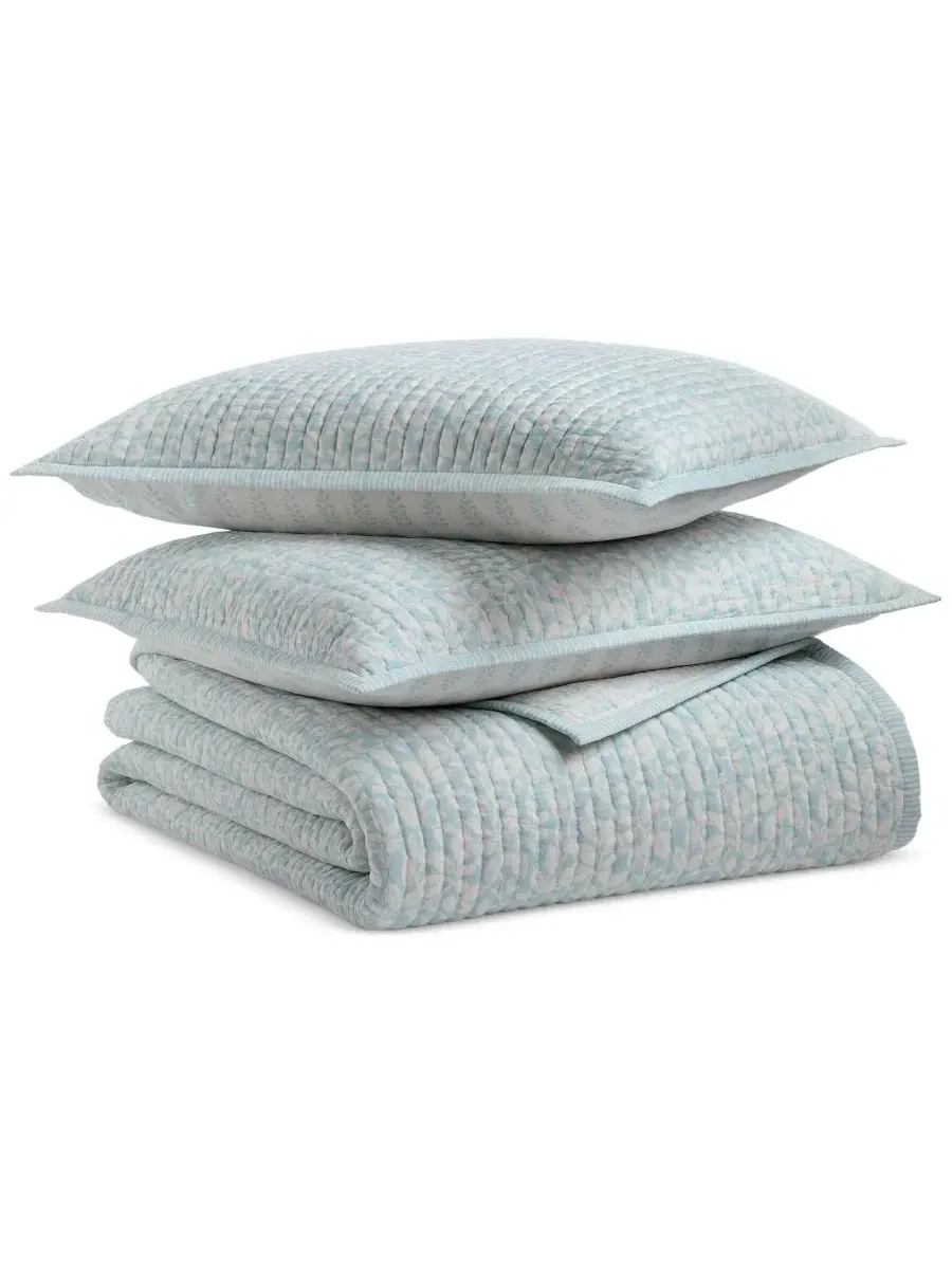 Комплект стеганых покрывал Leaf Silhouette Blue, King, 269 см x 234 см, хлопок Charter Club — изображение 3 из 7, синий