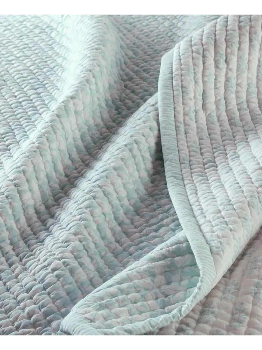 Комплект стеганых покрывал Leaf Silhouette Blue, King, 269 см x 234 см, хлопок Charter Club — изображение 5 из 7, синий