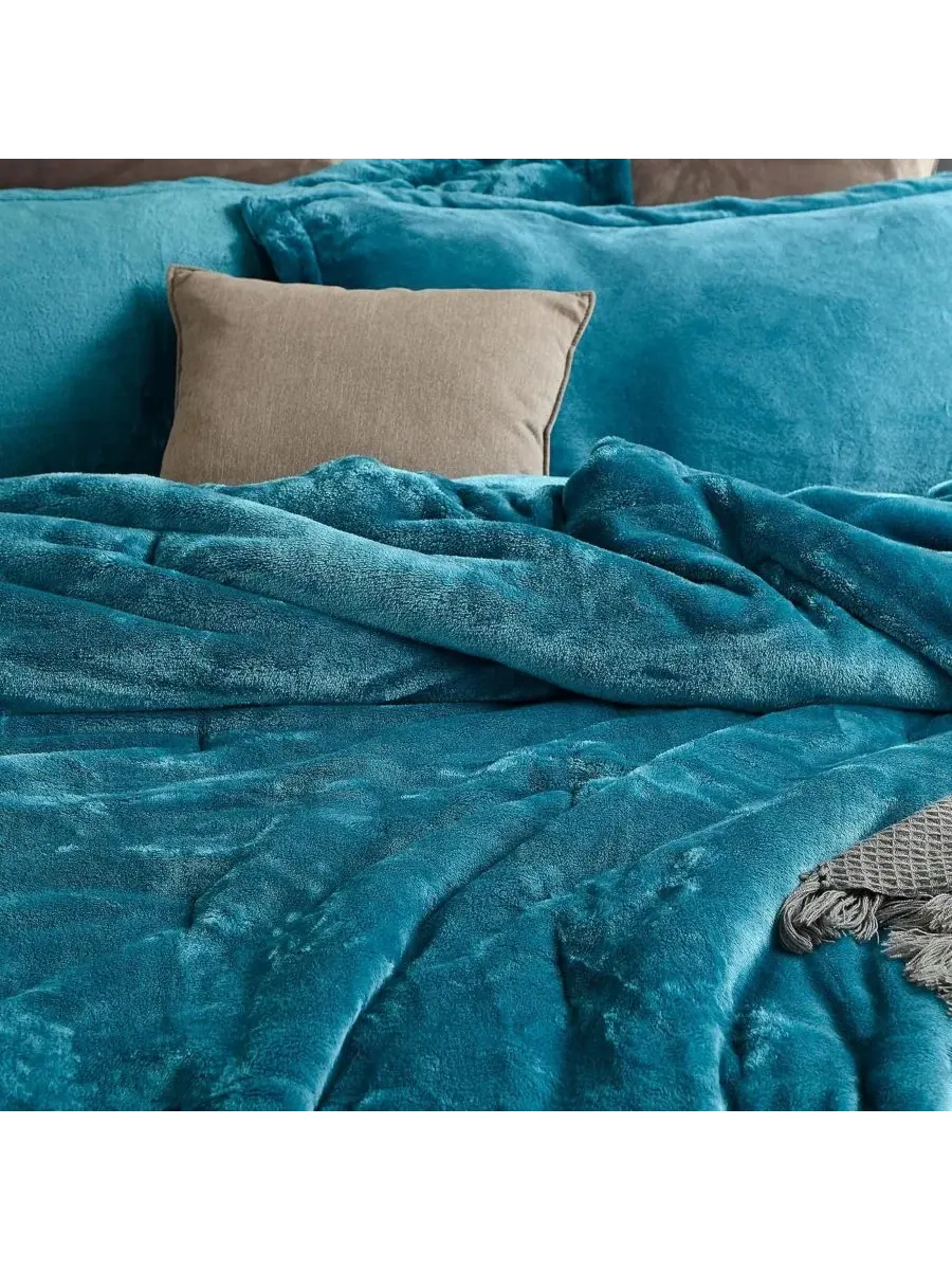 Комплект стеганого одеяла из кораллового флиса Me Sooo Comfy Coma Inducer — изображение 3 из 6, голубой