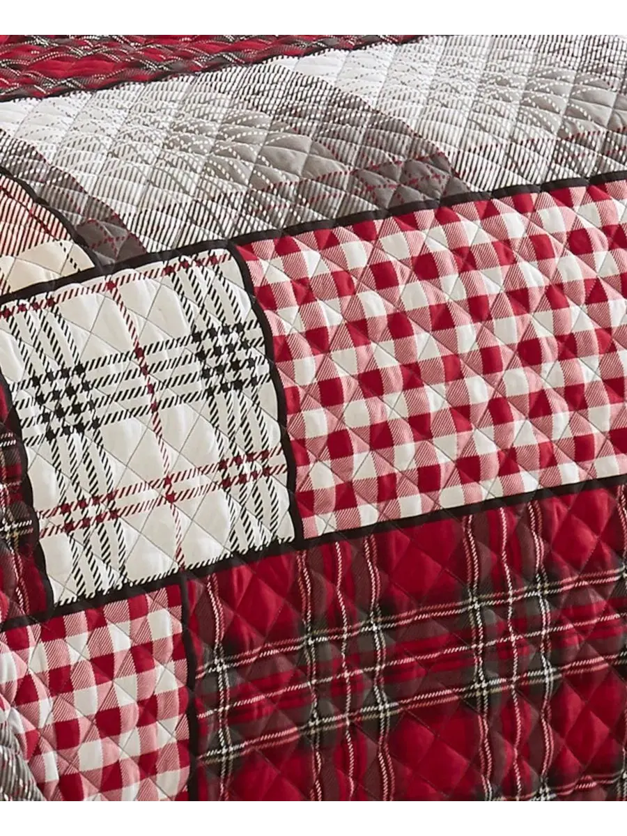 Комплект стеганых одеял Thomas Geometric, 3 предмета, Queen Stratford Park — изображение 3 из 4, красный