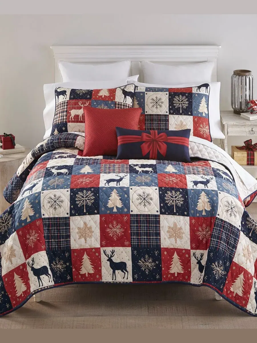 Комплект стеганых одеял Noel Patch, Twin, 100% полиэстер Your Lifestyle — красный