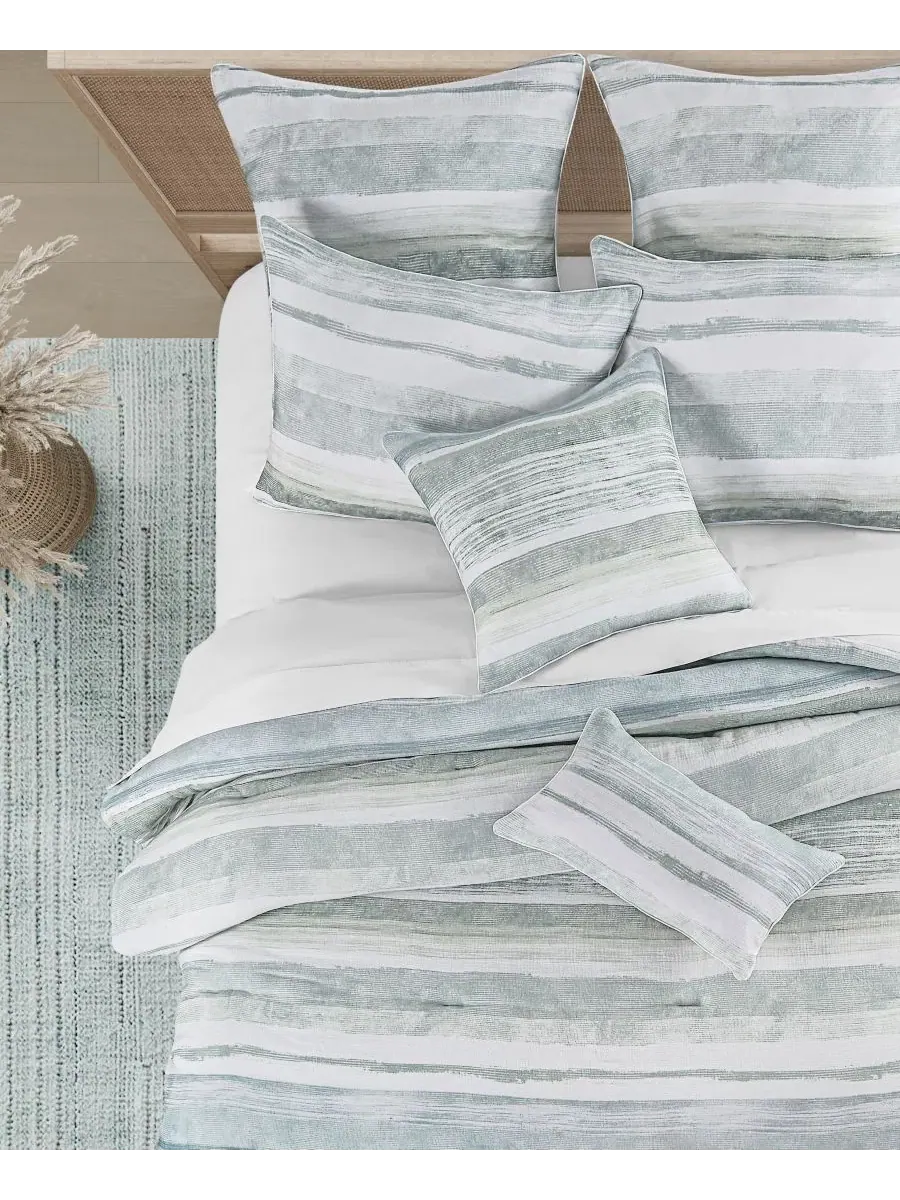 Комплект стеганого одеяла Surf Stripe, 3 предмета, Full/Queen Salt Life — изображение 2 из 7, голубой
