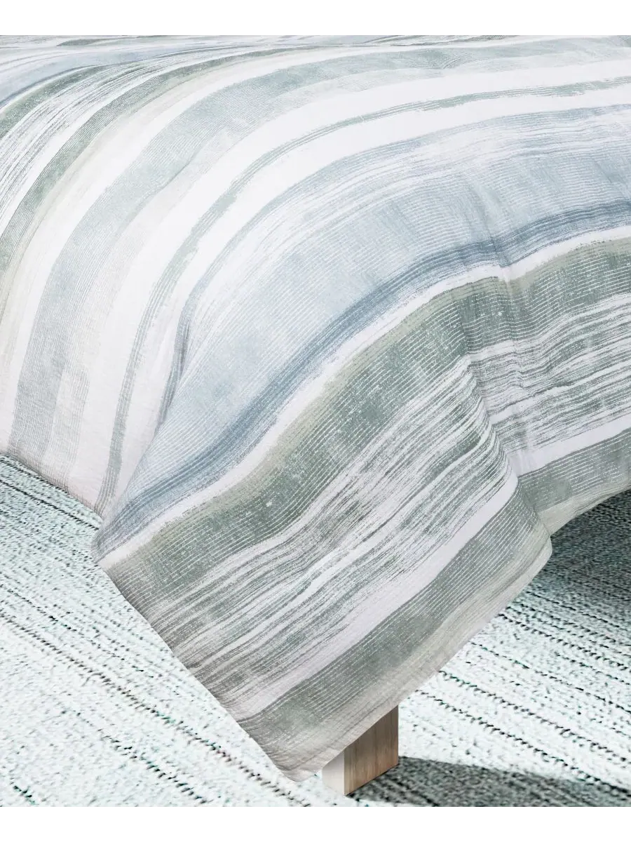 Комплект стеганого одеяла Surf Stripe, 3 предмета, Full/Queen Salt Life — изображение 6 из 7, голубой