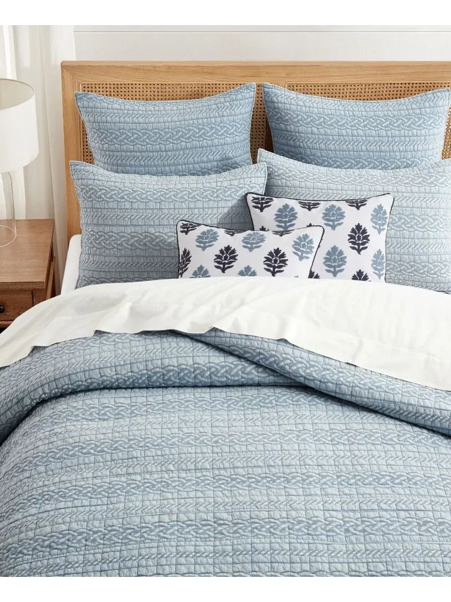 Комплект постельного белья Home Trintton Textured из 3 предметов, размер Full/Queen Levtex — изображение 3 из 5, синий