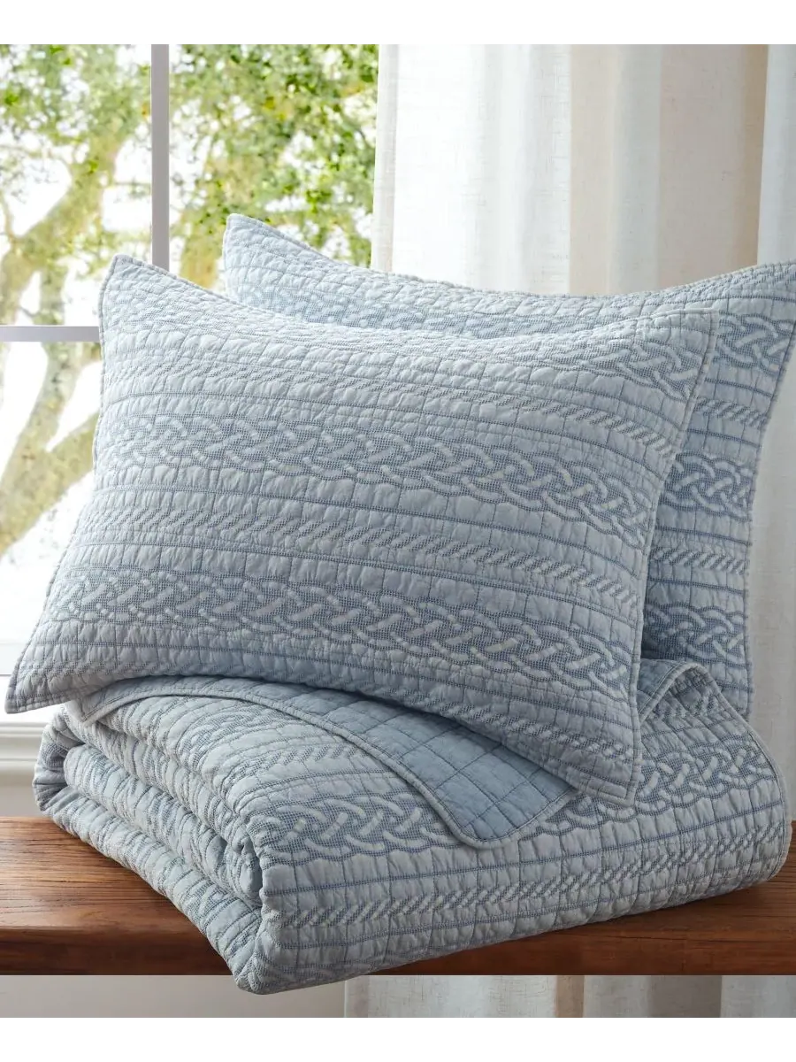 Комплект постельного белья Home Trintton Textured из 3 предметов, размер Full/Queen Levtex — изображение 4 из 5, синий