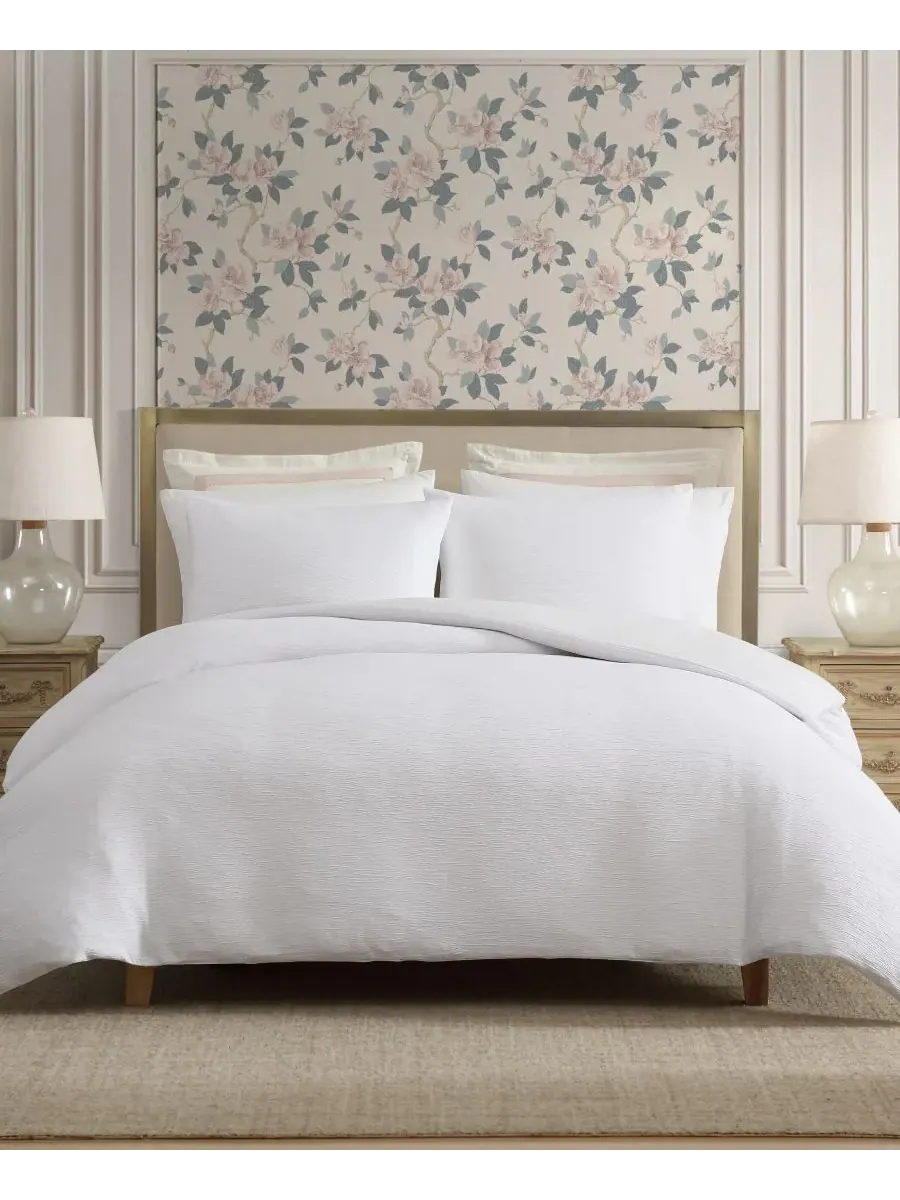 Комплект постельного белья из жатой марли, 3 предмета, размер Queen Laura Ashley