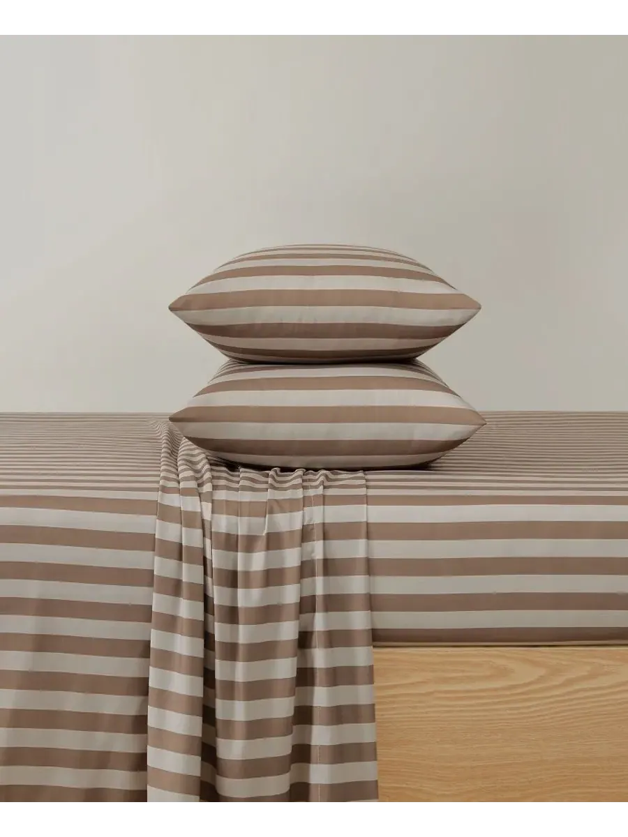 Комплект постельного белья Weston Stripe, 3 предмета, размер Twin XL Truly Soft — изображение 2 из 6, коричневый