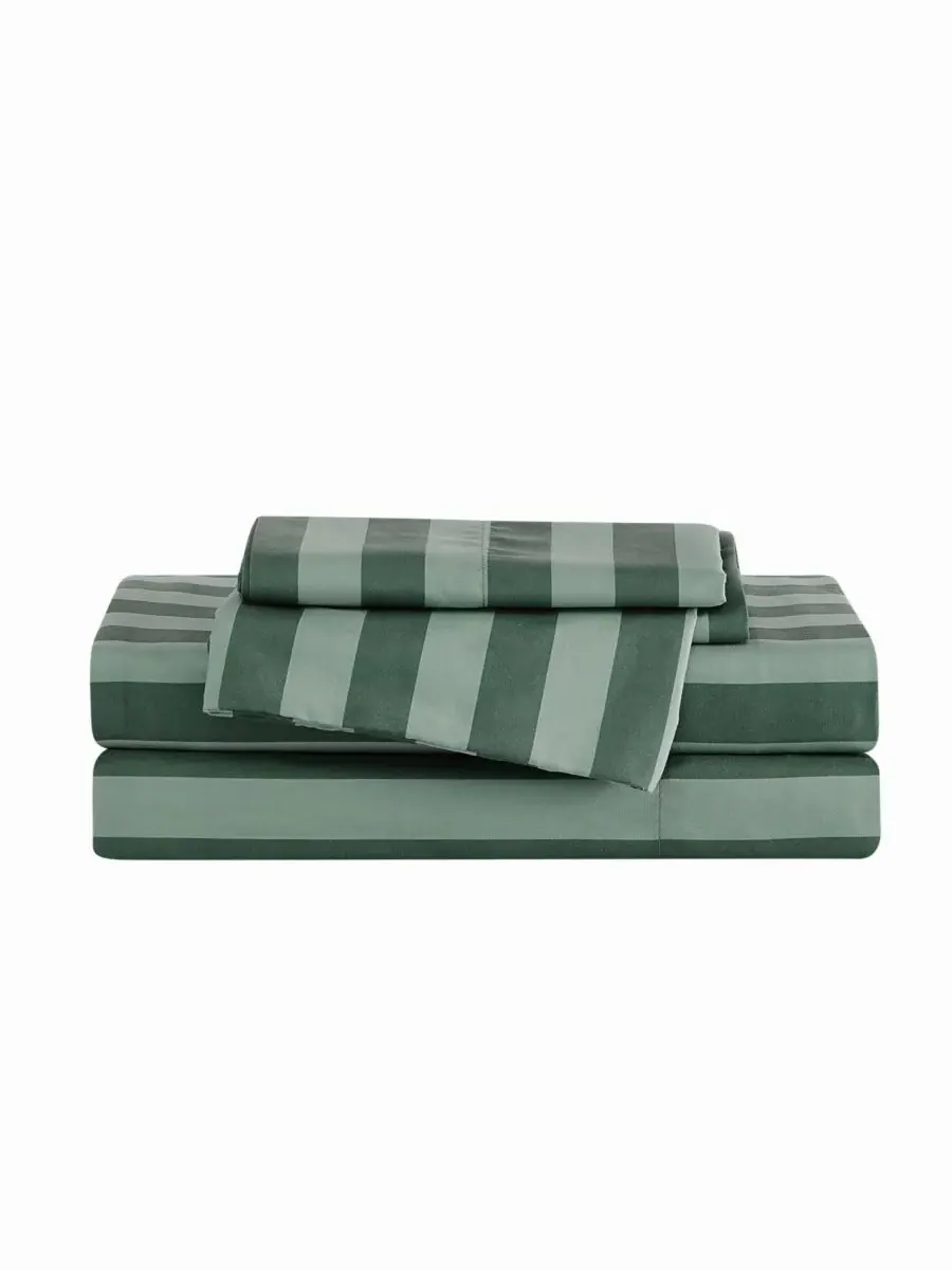 Комплект постельного белья Weston Stripe, 3 предмета, размер Twin XL Truly Soft — изображение 1 из 6, зеленый