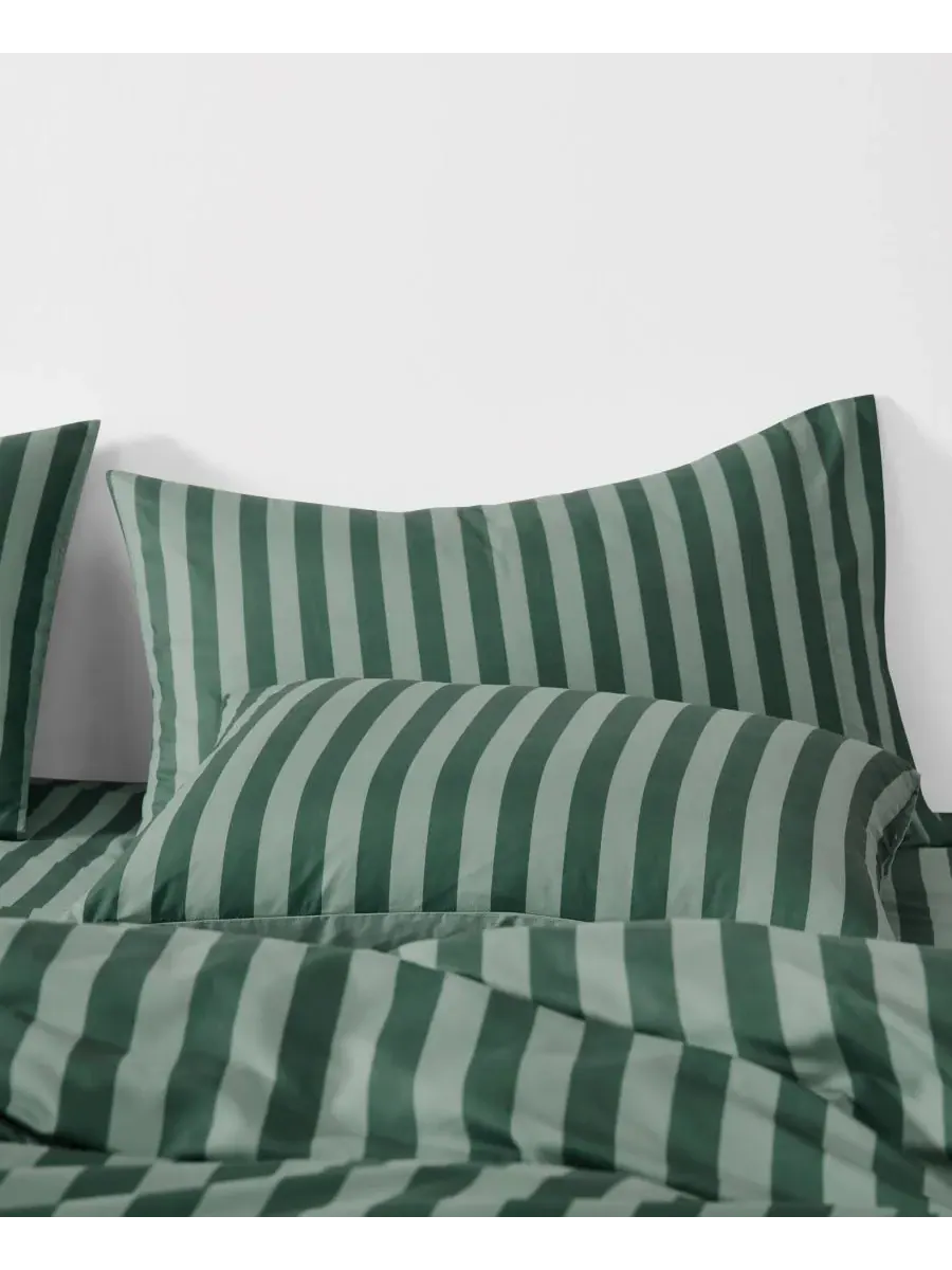 Комплект постельного белья Weston Stripe, 3 предмета, размер Twin XL Truly Soft — изображение 3 из 6, зеленый
