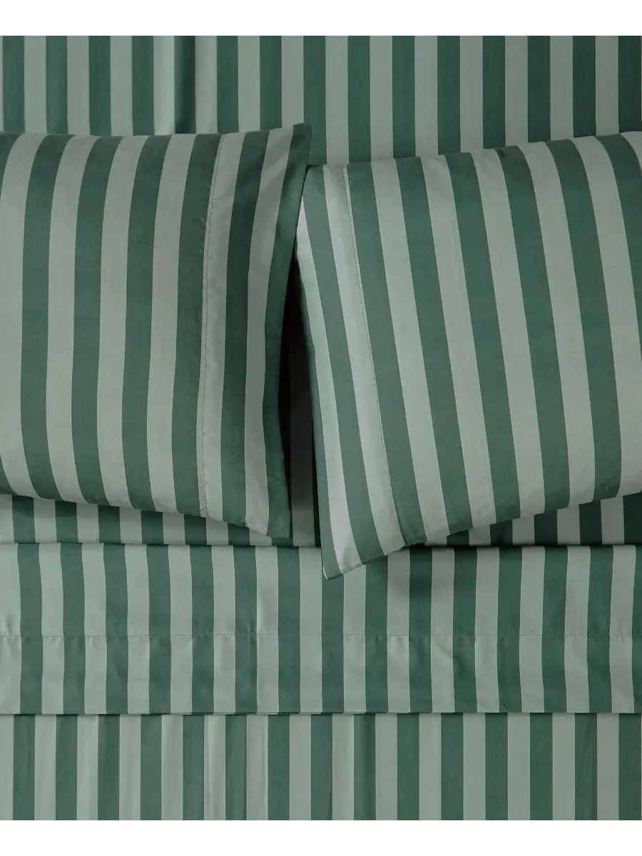 Комплект постельного белья Weston Stripe, 3 предмета, размер Twin XL Truly Soft — изображение 4 из 6, зеленый