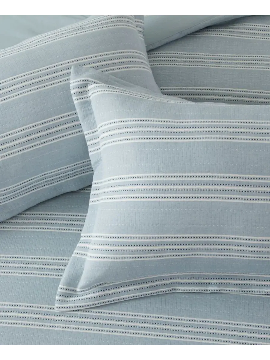 Комплекты постельного белья Home Clayton Stripes с текстурированной поверхностью Levtex — изображение 5 из 6, синий