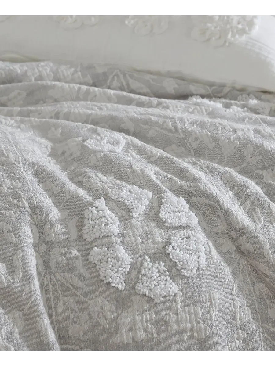 Комплект стеганого жаккардового одеяла Tacey Jacquard Riverbrook Home — изображение 3 из 9, серый