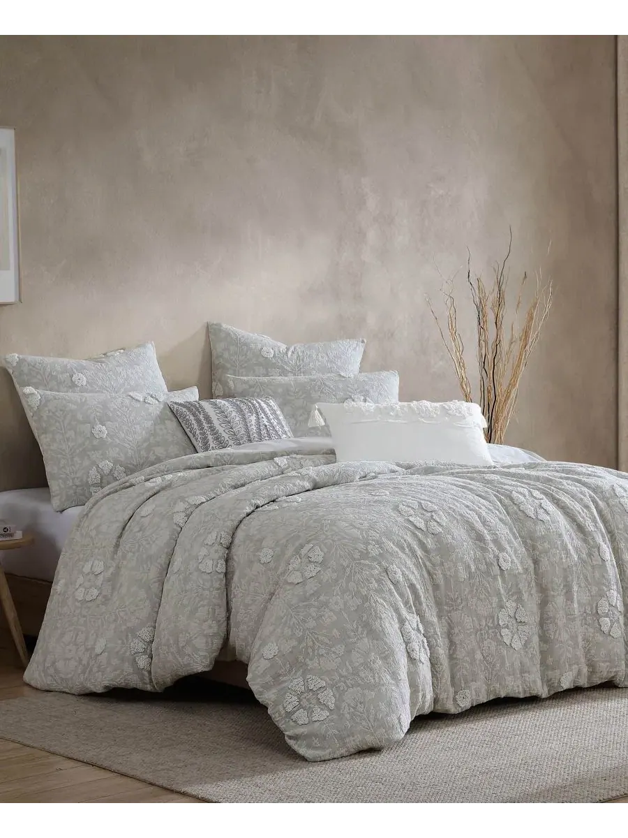 Комплект стеганого жаккардового одеяла Tacey Jacquard Riverbrook Home — изображение 4 из 9, серый