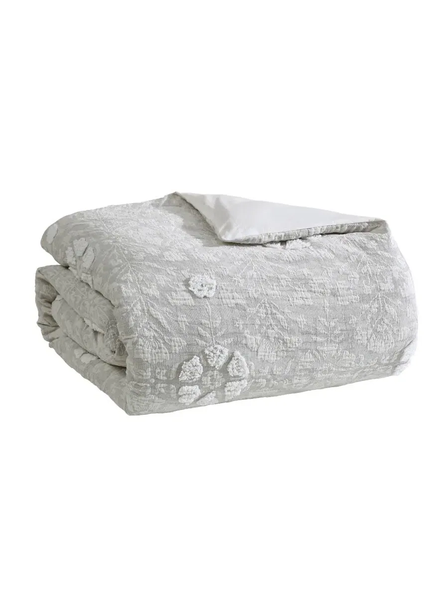 Комплект стеганого жаккардового одеяла Tacey Jacquard Riverbrook Home — изображение 6 из 9, серый