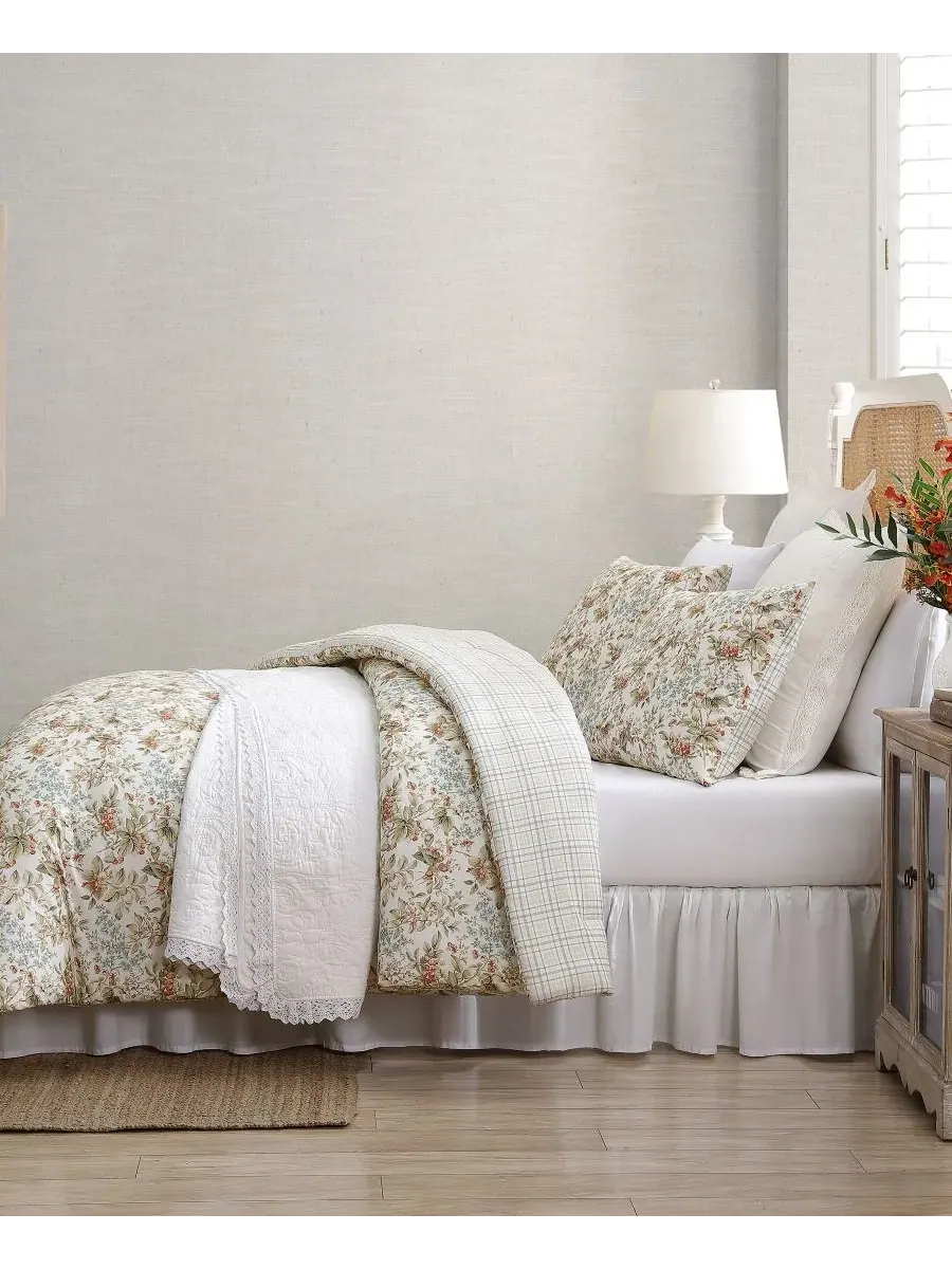 Комплект постельного белья Bramble Floral из хлопка, двусторонний, 2 предмета, размер Twin Laura — изображение 5 из 8