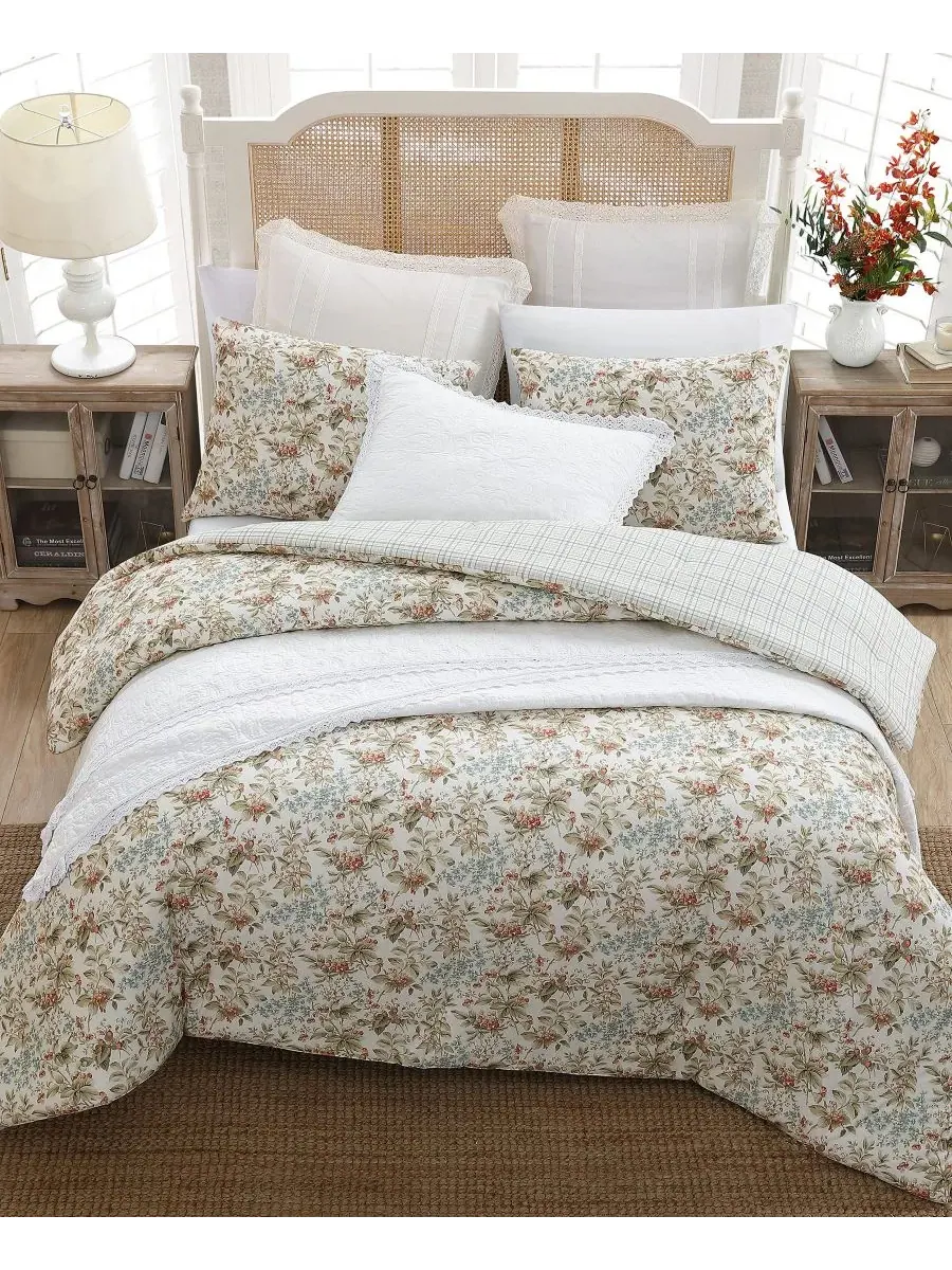 Комплект постельного белья Bramble Floral из хлопка, двусторонний, 2 предмета, размер Twin Laura — изображение 6 из 8