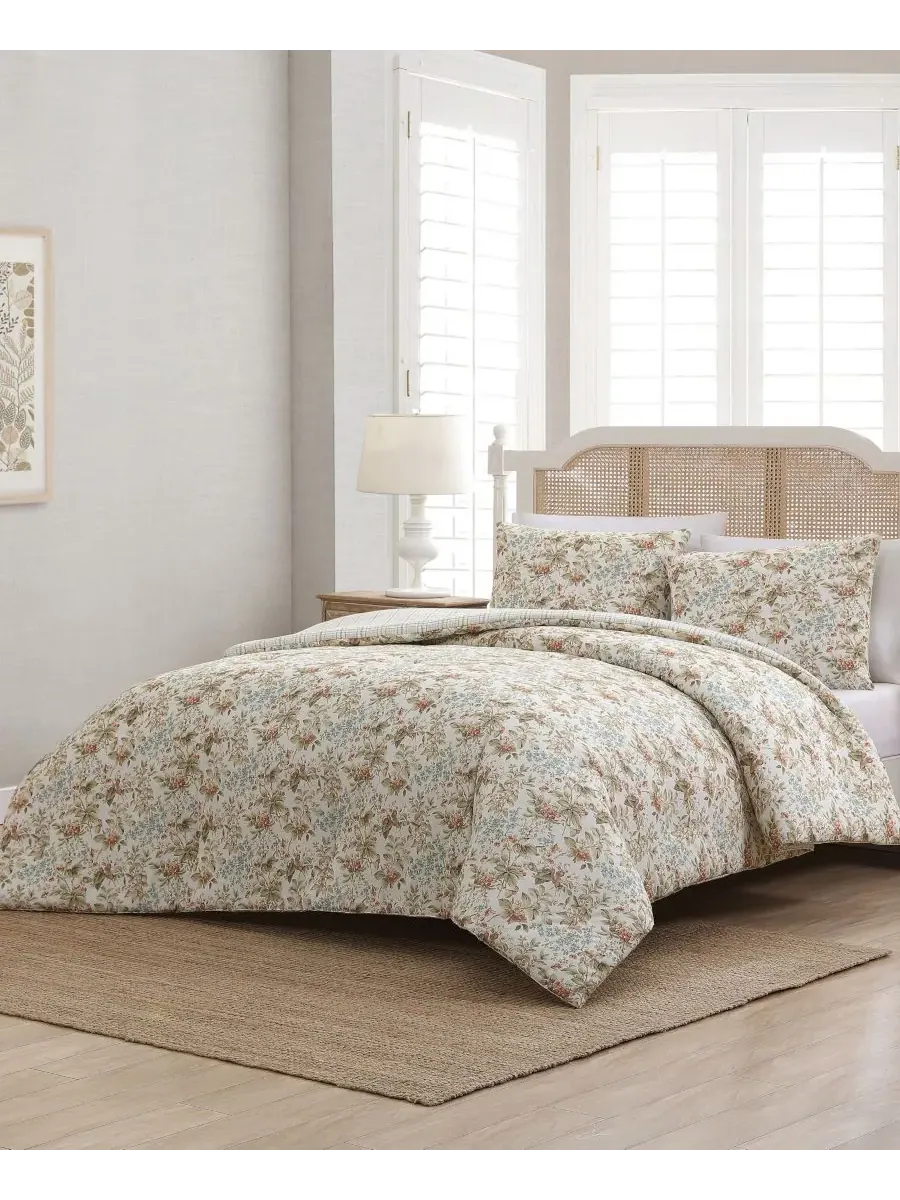 Комплект постельного белья Bramble Floral из хлопка, двусторонний, 2 предмета, размер Twin Laura — изображение 7 из 8