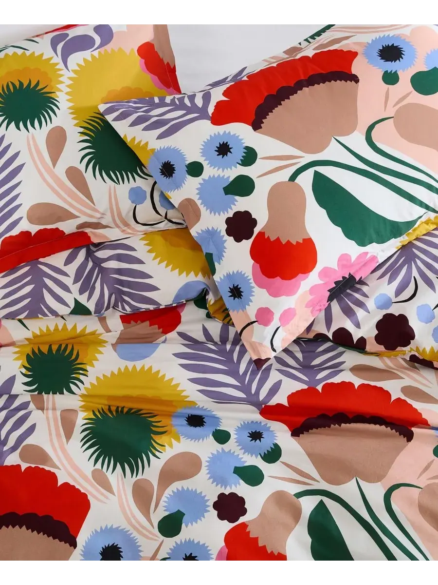 Комплект постельного белья Ojakellukka из хлопкового перкаля Marimekko, мультиколор, размер — изображение 6 из 10