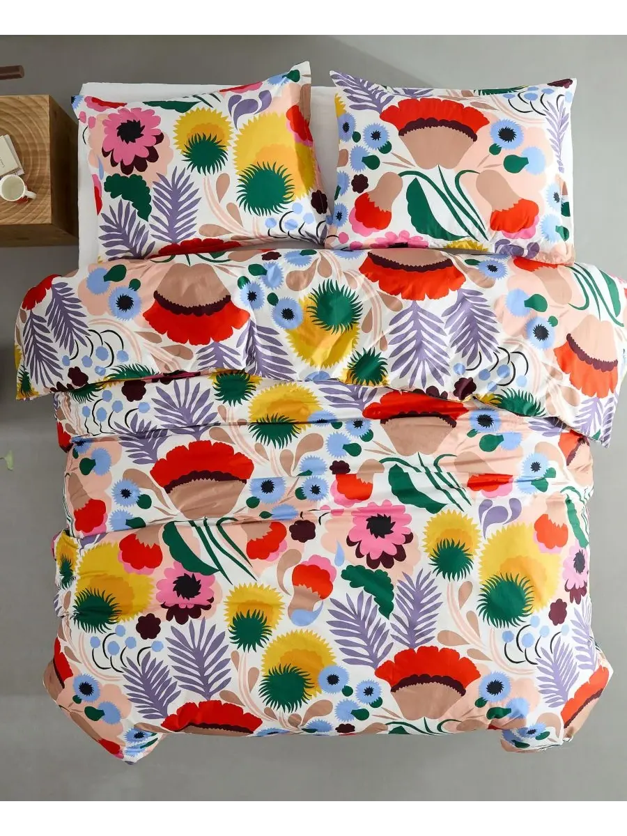 Комплект постельного белья Ojakellukka из хлопкового перкаля Marimekko, мультиколор, размер — изображение 9 из 10