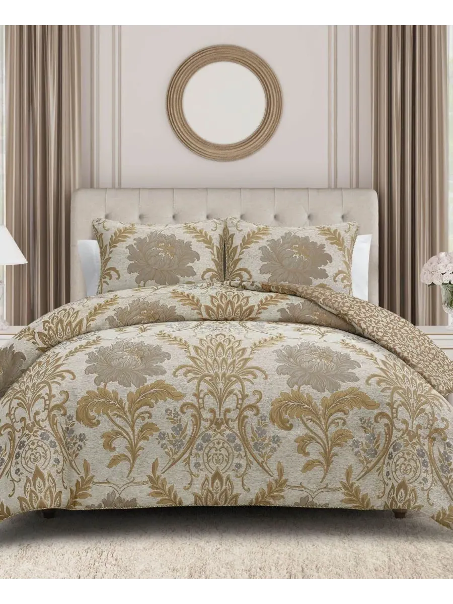 Комплект постельного белья Ansonia из 3 предметов Waterford, слоновая кость, размер Queen