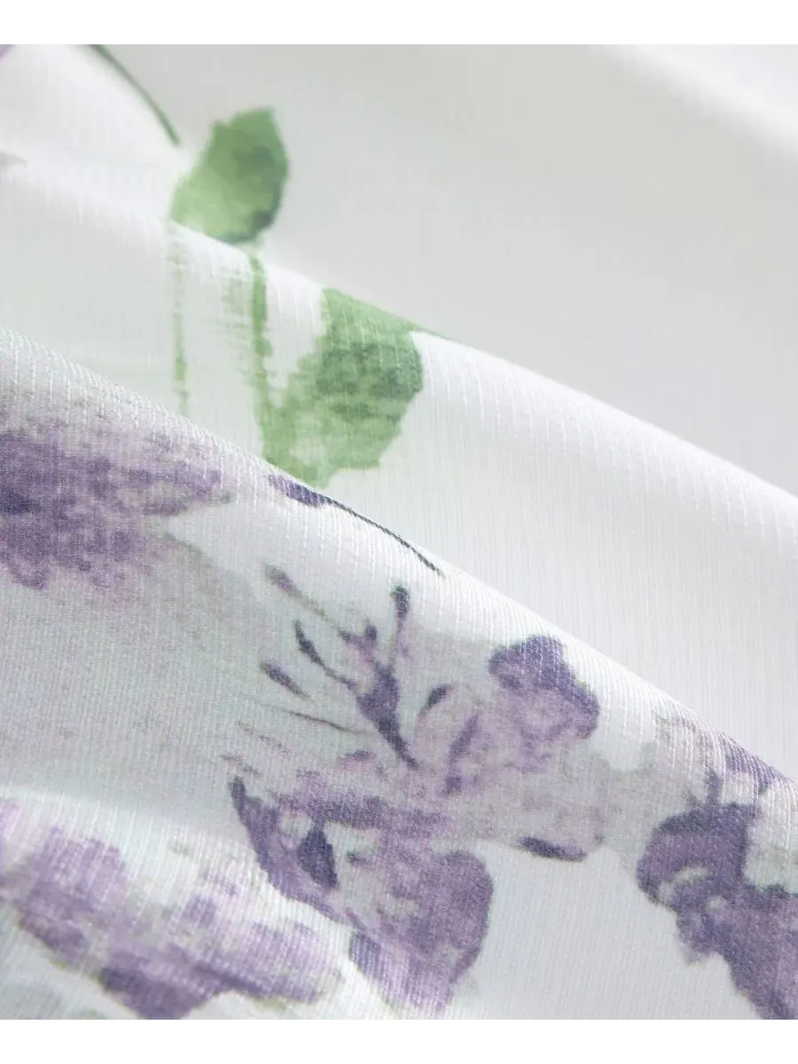 Комплект постельного белья Kinton Floral, 10 предметов, Queen Stratford Park — изображение 7 из 10, белый фиолетовый