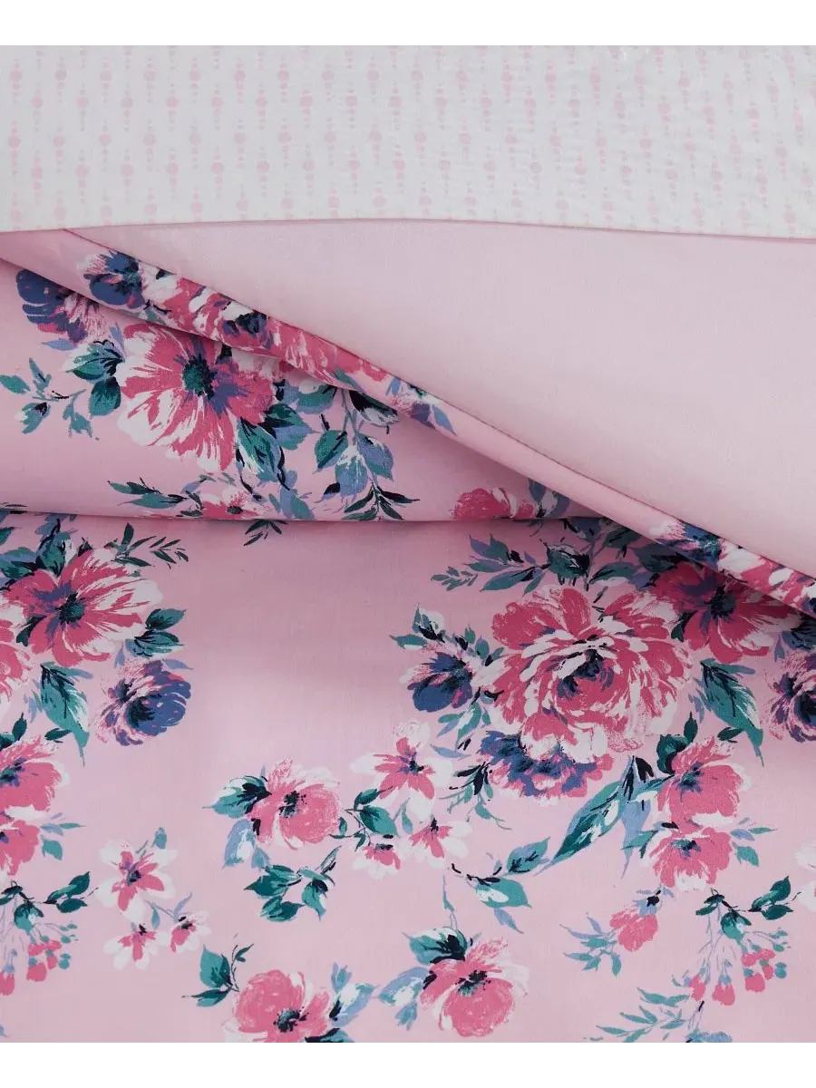 Комплект постельного белья Phoebe Reversible 8-предметный, королевский размер Jessica Simpson — изображение 5 из 9, розовый