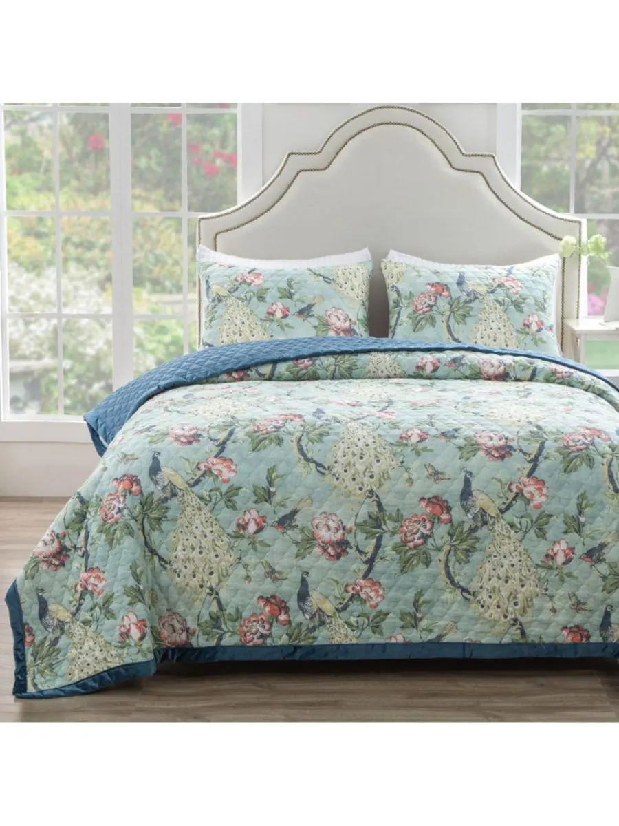 Комплект постельного белья Pavona из 3 предметов, размер Full/Queen Greenland Home Fashions — изображение 3 из 6, зеленый
