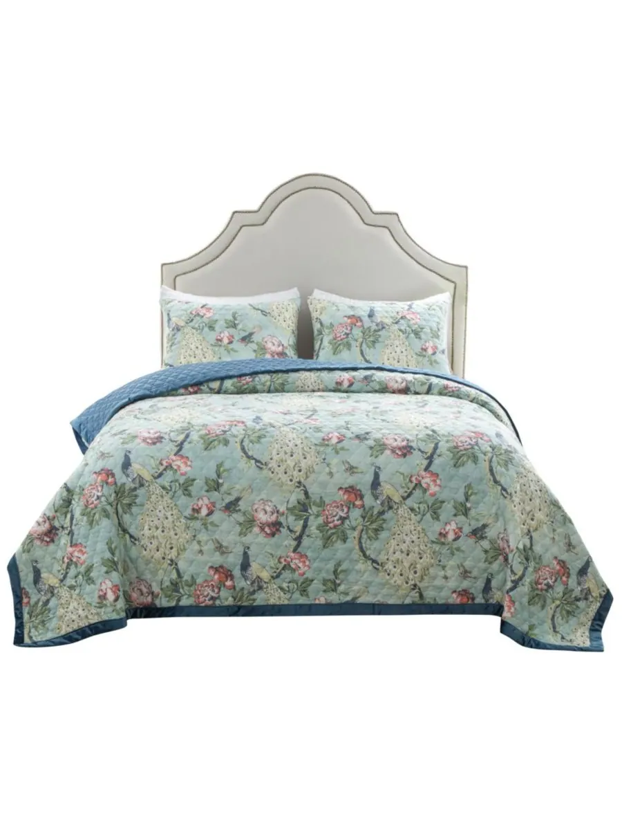 Комплект постельного белья Pavona из 3 предметов, размер Full/Queen Greenland Home Fashions — изображение 6 из 6, зеленый