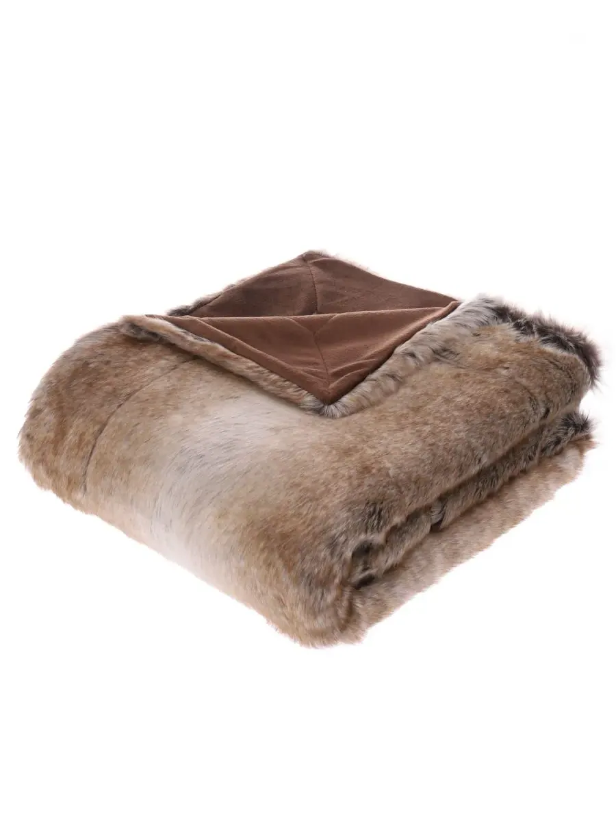 Роскошный, теплый, элегантный и уютный плед, 152 x 127 см Happycare Textiles — изображение 6 из 6, коричневый
