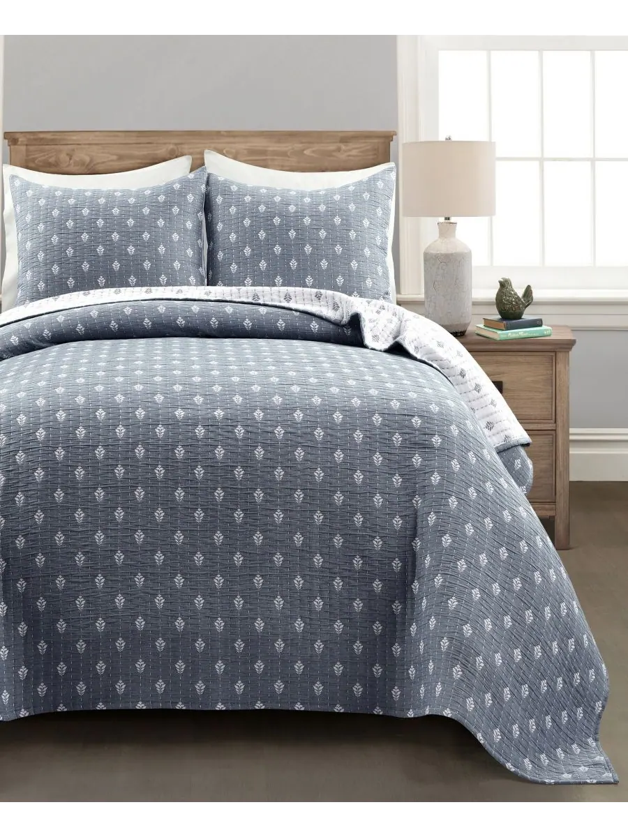 Комплект постельного белья Hygge Kantha из 3 предметов, выполненный в технике жаккардовой вязки с — изображение 3 из 5