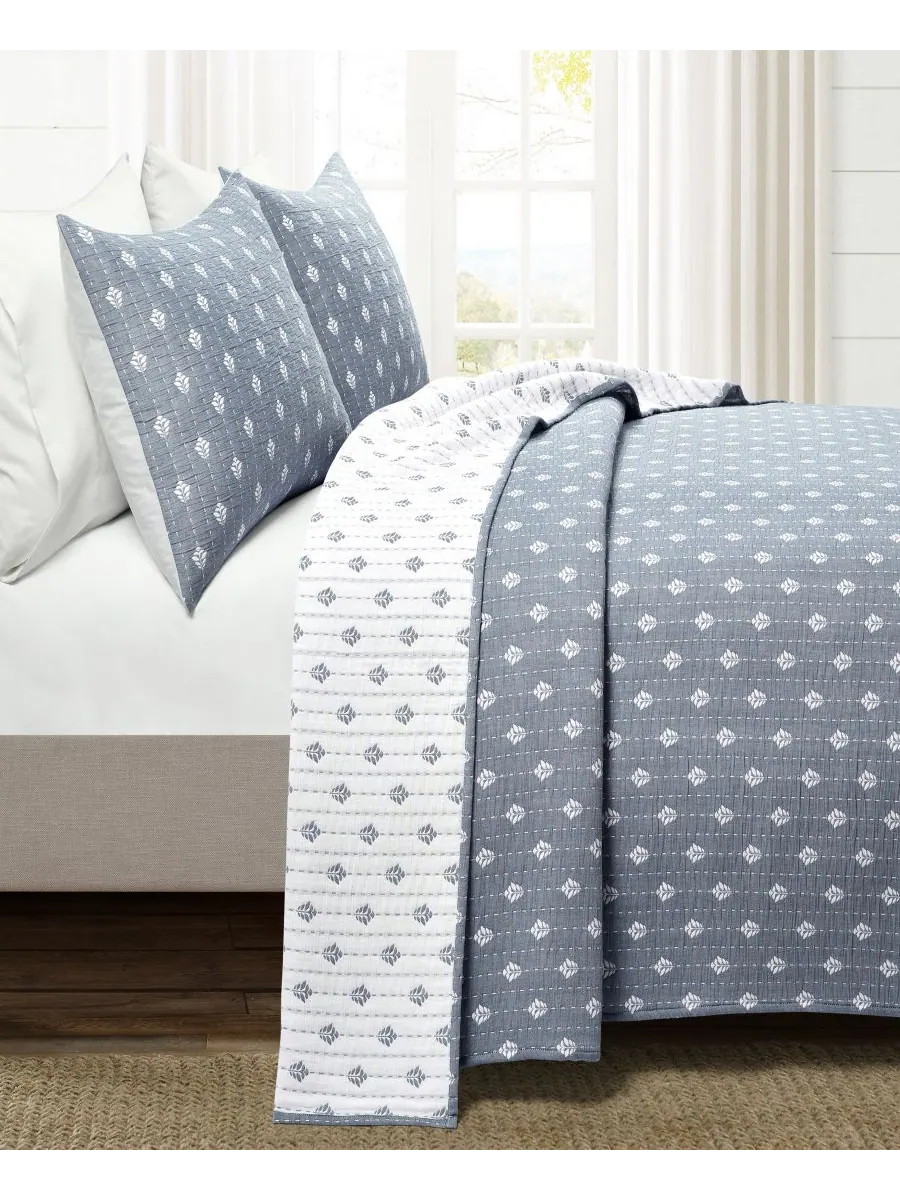 Комплект постельного белья Hygge Kantha из 3 предметов, выполненный в технике жаккардовой вязки с — изображение 4 из 5