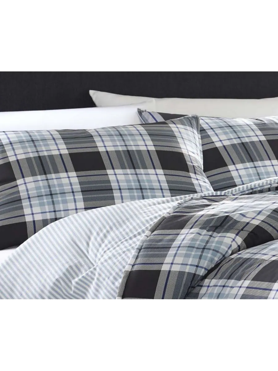 Комплект постельного белья Lewis Atlantic Plaid, размер Twin Eddie Bauer — изображение 2 из 3, темно-синий