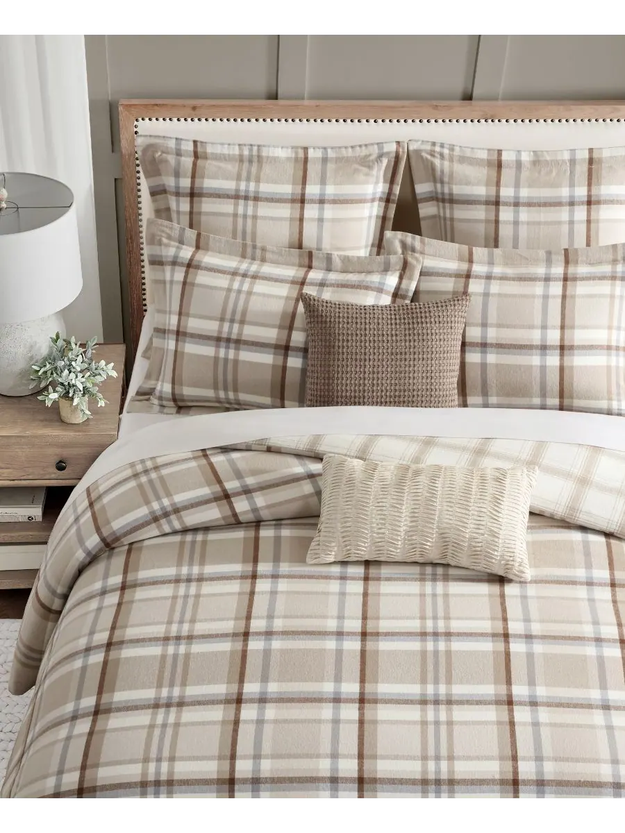 Комплект постельного белья Spencer Plaid Flannel из 3 предметов, размер King/California King Levtex — изображение 4 из 7