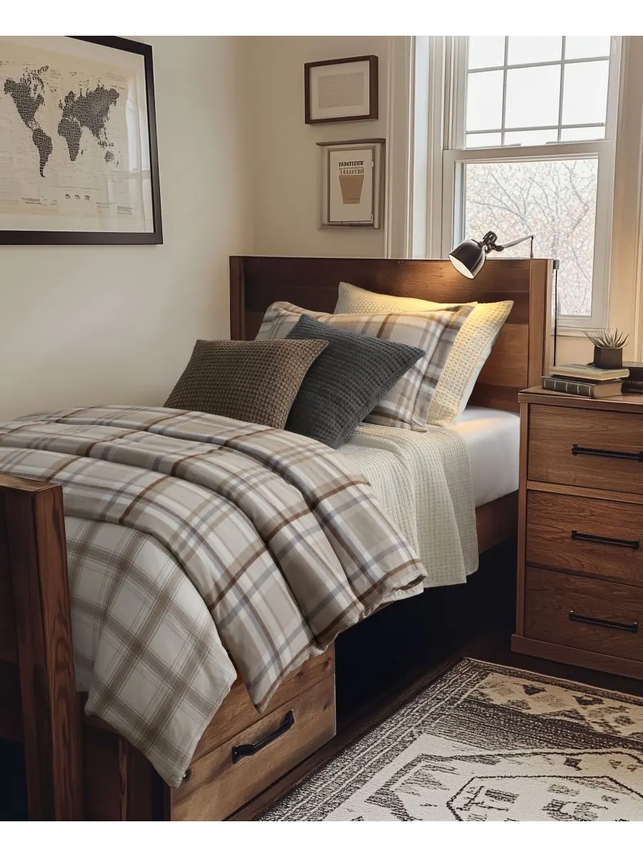 Комплект постельного белья Spencer Plaid Flannel из 3 предметов, размер King/California King Levtex — изображение 5 из 7