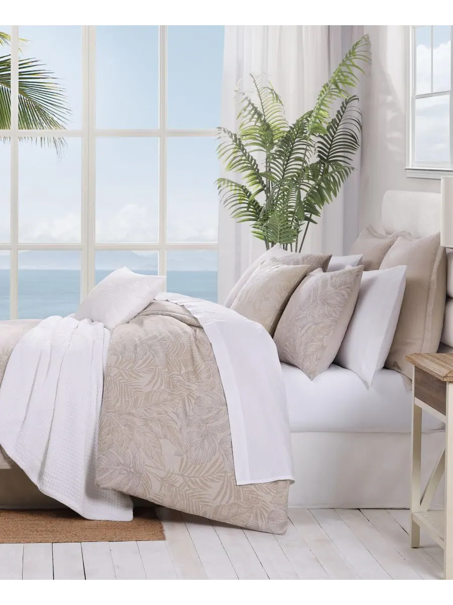 Комплект постельного белья Tommy Bahama Jungle Palms из хлопка, 3 предмета, размер King Tommy — изображение 5 из 10, бежевый