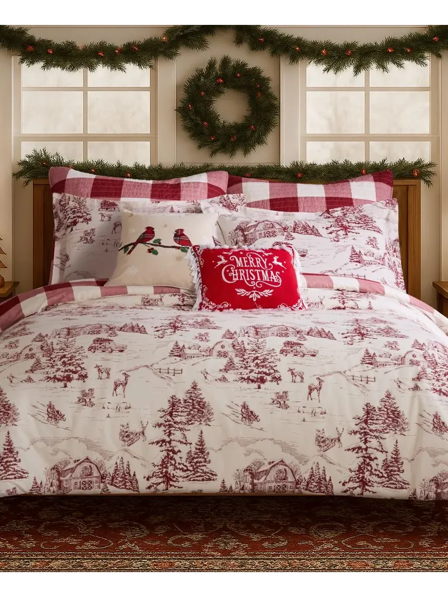 Комплект постельного белья Home Winter Sleigh Ride, двусторонний, 2 предмета, размер Twin Levtex