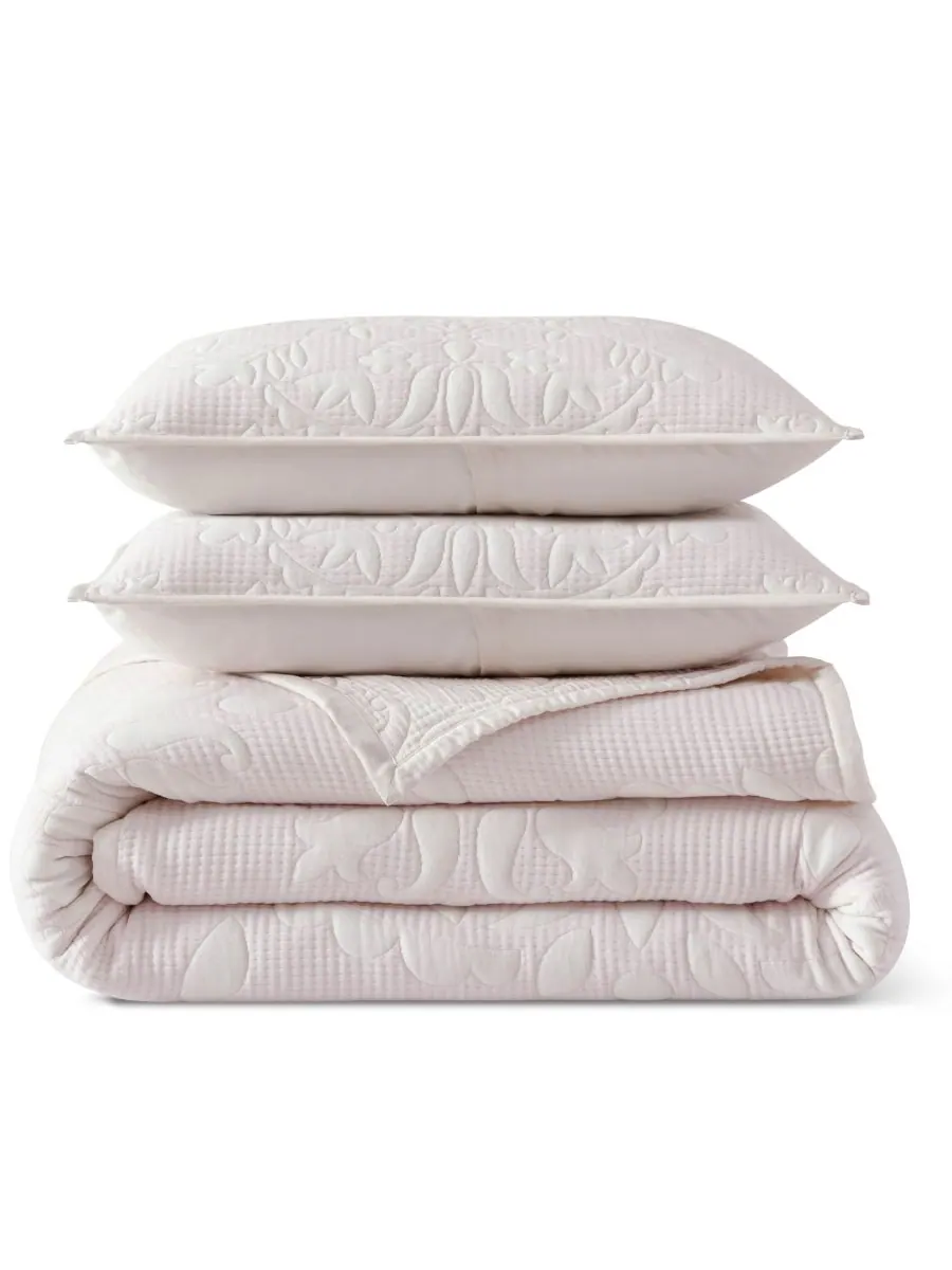 Комплект постельного белья Medallion Floral из 3 предметов, размер King Peri Home — изображение 2 из 5, пудровый розовый
