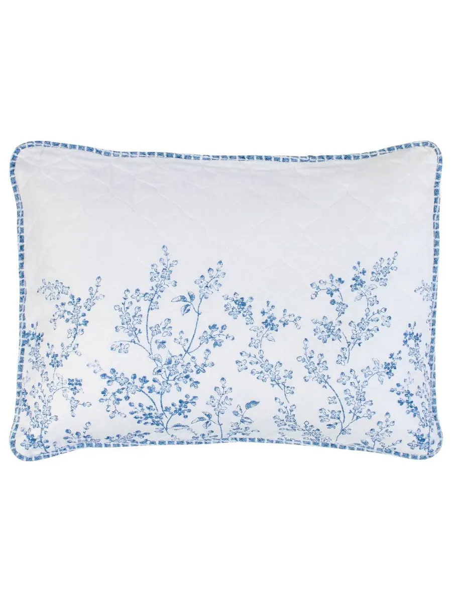 Комплект из трех двусторонних стеганых одеял flora cotton, размер full/queen. Laura Ashley — изображение 2 из 9, синий