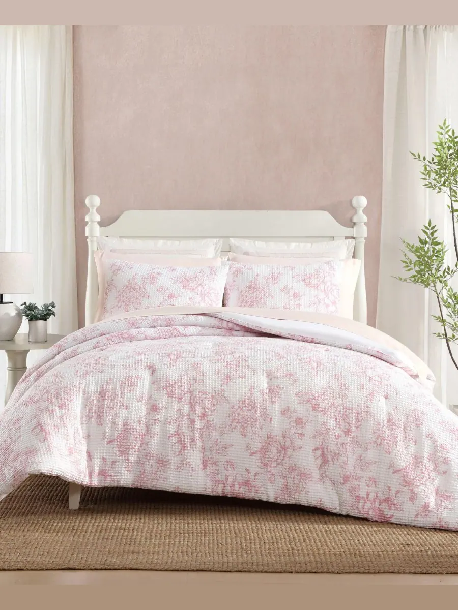 Комплект постельного белья delphine poly waffle, 3 предмета, размер full/queen. Laura Ashley