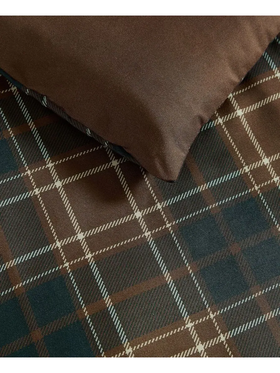 Комплект постельного белья Huntley Plaid из микрофибры, 3 предмета, размер King Eddie Bauer — изображение 5 из 8, коричневый