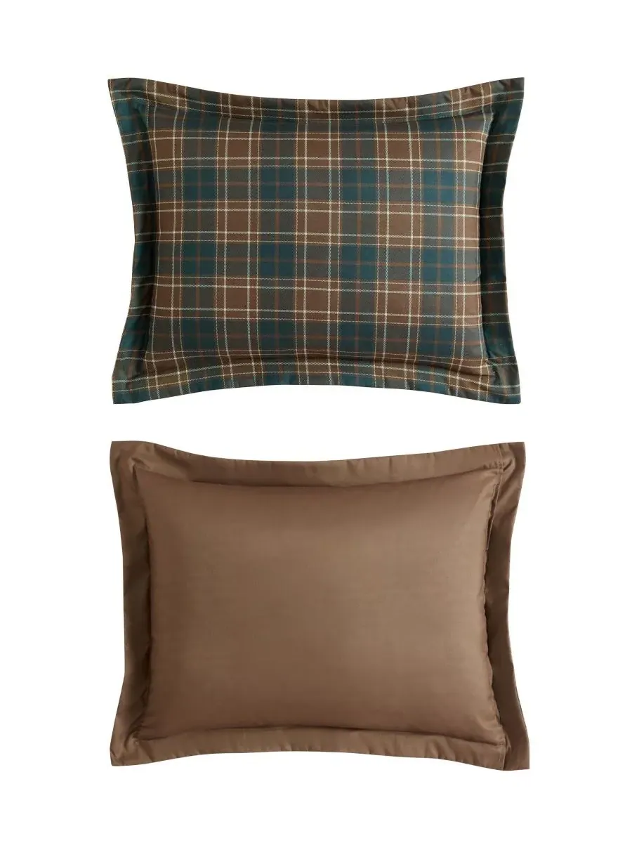 Комплект постельного белья Huntley Plaid из микрофибры, 3 предмета, размер King Eddie Bauer — изображение 8 из 8, коричневый
