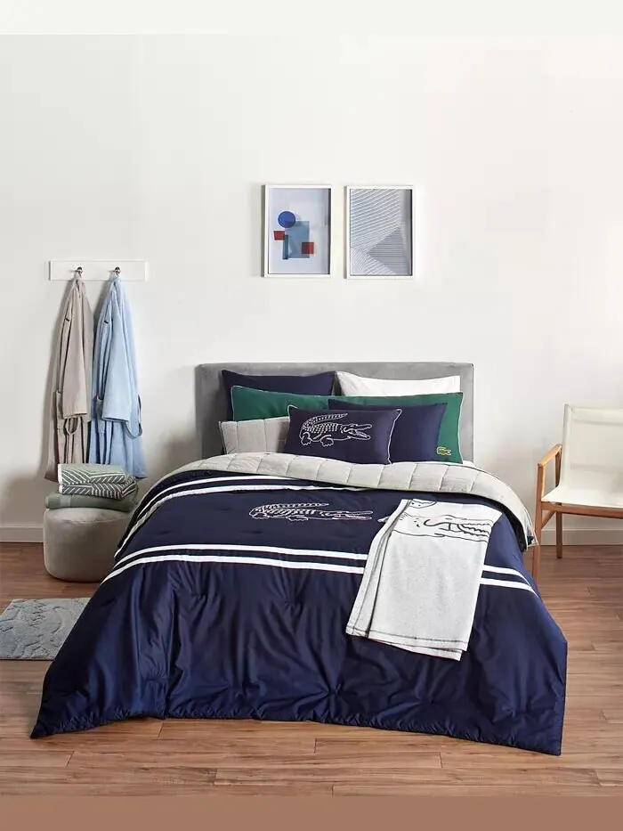 Большой Крокодил 2 шт. Комплект одеял, Твин Lacoste Home — изображение 2 из 6, темно-синий