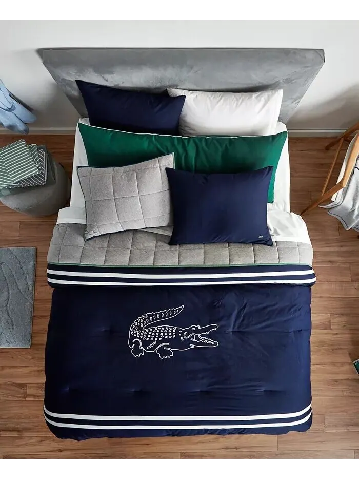Большой Крокодил 2 шт. Комплект одеял, Твин Lacoste Home — изображение 3 из 6, темно-синий